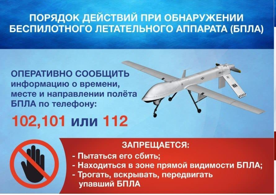 Порядок действий при обнаружении беспилотного летательного аппарата(БПЛА).
